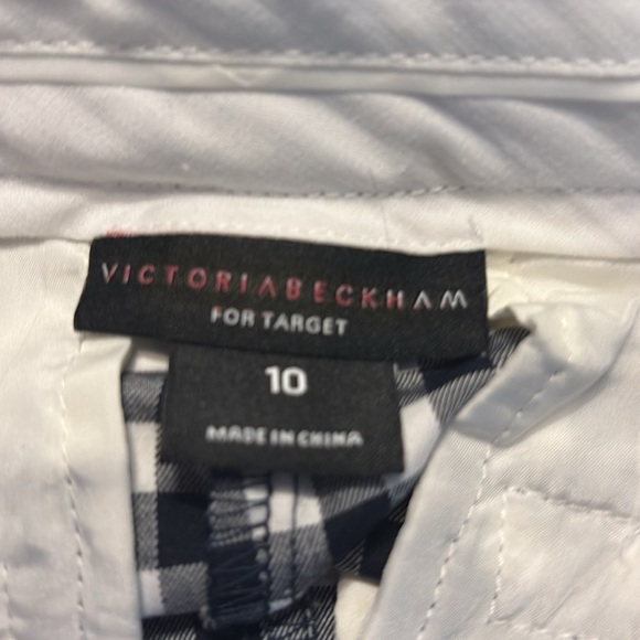 🌺VICTORIA BECKHAM for Target Gingham Crop Cotton Pants in Black/White Size 10🌺 - Picture 7 of 9